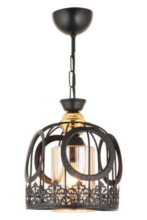 MNZ-Single Lace Black عصرية تراجعية المواجهة للأسفل شمعة 5022 - KARDELEN AYDINLATMA AVİZE