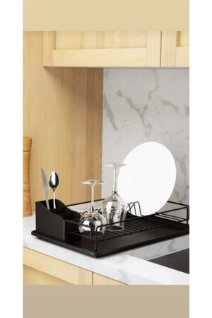 MNZ-SINGLE Layer Black Matte رف لوكسي لوكسي ورف طبق 2632+ - Genel Markalar