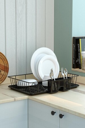 MNZ-SINGLE Layer DISH WASHER DISH RACK MATT BLACK KB003 11 NW. 003. 15 - Teknotel