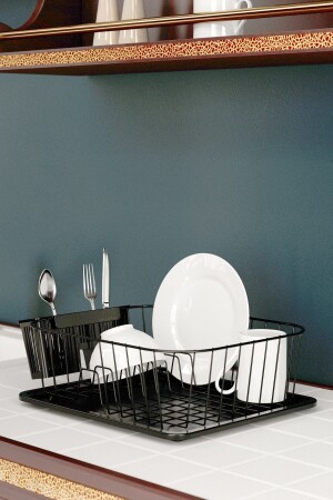 MNZ-SINGLE Layer DISH WASHER RACK DISH MATT BLACK KB084 - Teknotel
