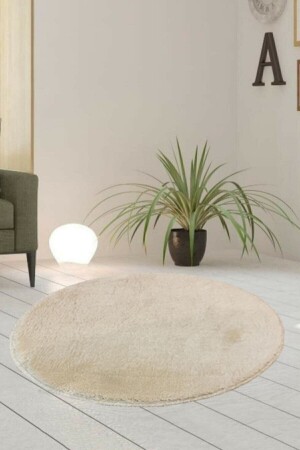 MNZ-Single Round Hide Plush حمام المفتاح الصدأ جيل مضاد للزوال قاعدة Mink 100x100 ELEGANS100P - Sarar