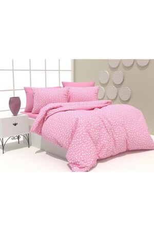 MNZ-Single Star Pink Ranforce Duvet Cover Set مع ورق Elastic A5 - EVİMCE