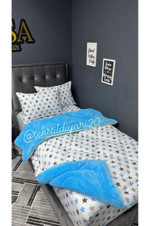 MNZ-Single Welsoft Pufidik Set (مع أوراق مرنة) نجمة زرقاء - Violacasa