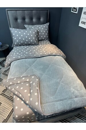 MNZ-Single Welsoft Pufidik Sleeping Set (مع أوراق مرنة) Gray Big Star - Violacasa