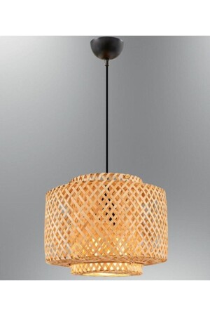 MNZ-Sinnerlig 25 × 20 سم شنديل كبير من الخيزران، مصباح معلق، راتان، خيط، بوهيمية، حديثة، شنديل سكندنافي TYC - Toprak Design