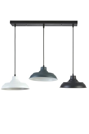 MNZ-Sinyor تصميم حديث المعادن الأبيض الأنتراكيت الأسود اللون صف 3 قطع شمعة SNYR3 - Modavize