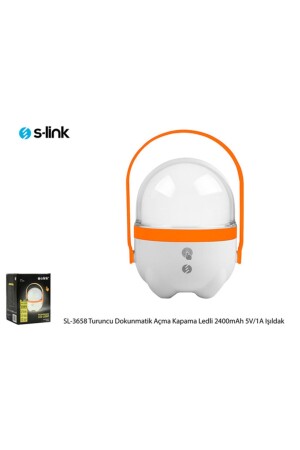 MNZ-Sl-3658 نارنجي لمس على / خارج LED 2400mah 5v-1a 1+30 LED مصباح البحث - S-Link
