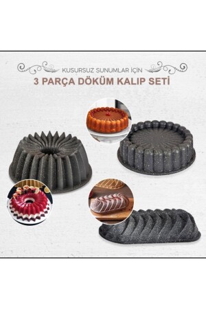 MNZ-Slice Casting غرانيت غطاء مجموعة من 3 طلاء كعكة - Esta