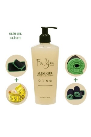 MNZ-Slim Gel Slimming - حرق الدهون - التثبيت - التنفس - علامة التمدد وسلوليت جيل مجموعة من 5 - For You Gold