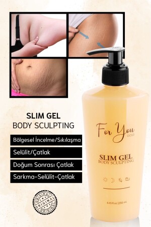 MNZ-Slim Gel Slimming - التثبيت - حرق الدهون - الحد من الوزن الإقليمي - علامة ضد التمدد وكريم السيلوليت (وحيد) - For You Gold