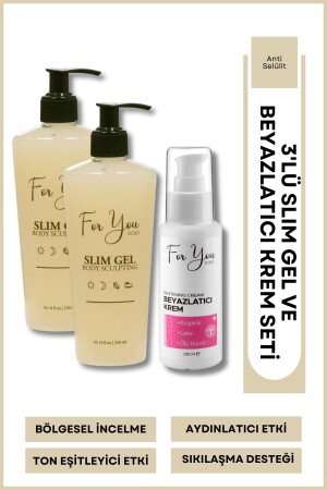جيل MNZ-Slim - التثبيت - مكافحة التمدد و كريم السيلوليت X 2pcs (مجموعة مفيدة) - For You Gold