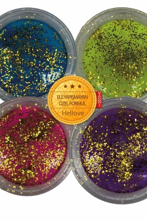 MNZ-Slime Glitter 4 ألوان الجودة المضيء غير الصلب إلى اليد - Hellove