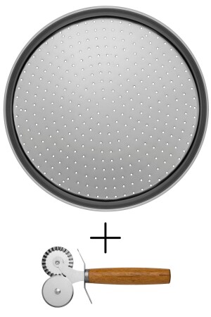 MNZ-Small Size Perforated Pizza Tray Lahmacun Pita Tray 28 سم رولت البيتزا مزدوجة الرأس - Kitchen Design Lab