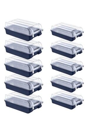 MNZ-Smartness 10 حزمة البحرية الأزرق 5 نساء و 5 رجال مربع الأحذية - Smartware