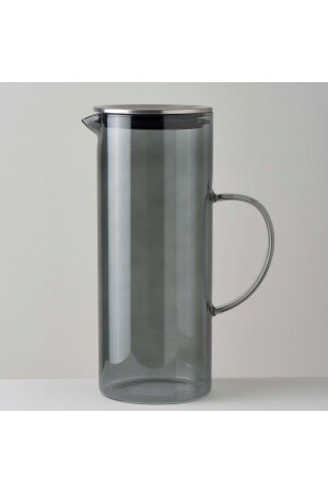 MNZ-Smoky Glass-Metal Lid 1500 ml جنجر 000000001500201864 - Linens