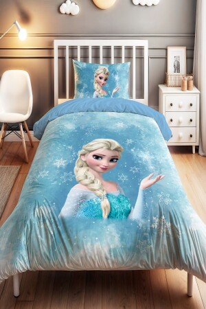 MNZ-Snowflake Blue Elsa نمط طفل واحد الأطفال غطاء غطاء - Evpanya