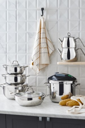 MNZ-Sofia إدخال على أساس 13 قطعة طبخات ضغط طباخ الشاي صلب المعدات 153. 03. 07. 9171 - Karaca