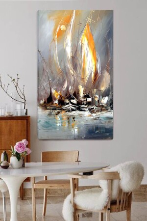 MNZ-Soft Abstract Canvas Sailing Boat Print90x140 سم SFTSYTYLKNL018 - ColorVision