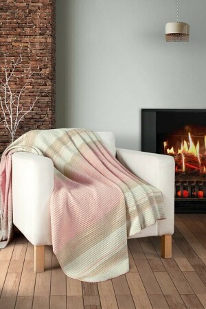 MNZ-Soft Color Stripped Double Cotton Blanket TYC00486319195 - Nevin Acar