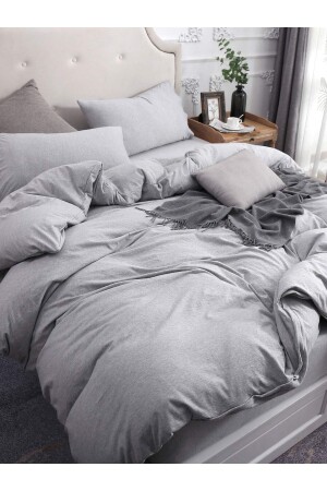 MNZ-Soft Gray Single Bed Sheet سقف القطن المطاطي الغطاء المعدل G115t015 - CAQQA