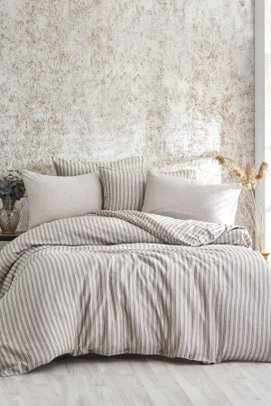MNZ-Soft Linen Duvet Cover Set مضاعفة 104000 - BONJARDİNHOME