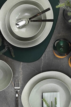 MNZ-Soho 24 قطعة قطعة جواهر عشاء خضراء مجموعة SOH24Y2730P0 - Kütahya Porselen