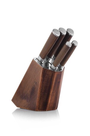 مجموعة سكين خشبية من MNZ-Solide - 6 قطع قهوة-kah03 1S687-14005-KAH03 - Schafer