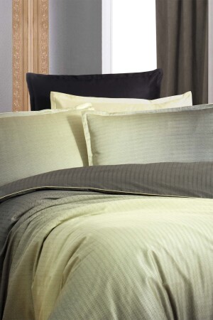 MNZ-Solido Green Double 100% Cotton Lyocell Duvet Cover Set SAREV. 3181418002 - Sarev