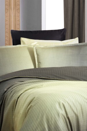 MNZ-Solido Green King Size 100% Cotton Lyocell Duvet Cover Set SAREV. 3181542002 - Sarev