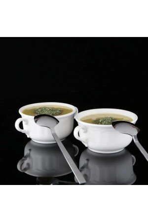 كأس من الحساء MNZ-Soup Bowl كأس من الحساء المزدوج كأس من الحساء البورسلين كأس من الحساء 11 سم 2 قطع غورال البورسلين كاس - HERGÜNUYGUN