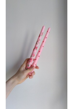 MNZ-Soyawax (100%) شمعة شمعة نباتية 2 قطع وردة & حبوب قلب مسحوق وردي - Nymphis