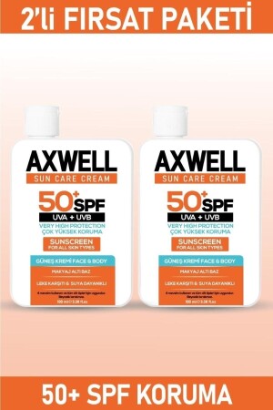 MNZ-SPF 50+ 2 قطع مجموعة الفرصة مضادة للدماء المريخة الحمية الشمسية عالية الحماية 100 مل AS23409 - AXWELL