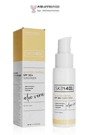 MNZ-SPF 50 مضاد للآلام الالوي فيرا مرطبة واقية الشمس 50 مل جلد401-113 - Skin401