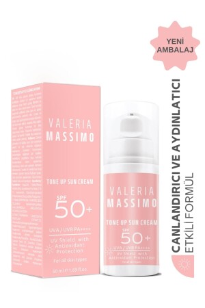 MNZ-SPF 50 إضاءة و لون الجلد تساوي الحماية العالية للكريم الشمسية الموجة 50 مل - Valeria Massimo