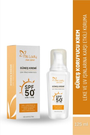 مكافحة الشمس من (MNZ-SPF50+) - (125 مل) مكافحة البقع المظلمة - حماية عالية - تصحيح الصوت اللون Ms202213 - Mis Lady