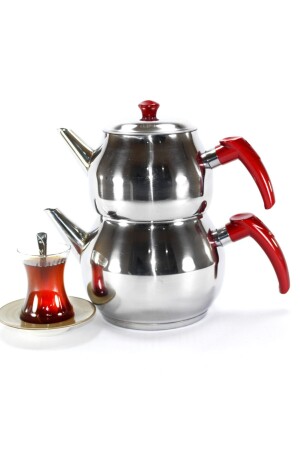 MNZ-Sphere الصلب المقاوم للصدأ صانع شاي صغير مع المزق الذاتي حمراء BND06 - BYKARDELEN