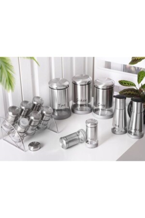 مجموعة من الـ MNZ-Spice Set 13 قطعة زجاج Inox G3023 SEVGI14820 - GÖNÜL