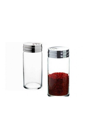 مكنسة (MNZ-Spice Shaker) مكنسة (Glass Salt Shaker) الأساسية مع غطاء معدني 2 قطع 43890 P43890 5418seri PA - Paşabahçe