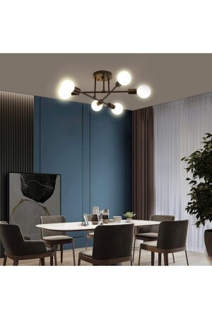 MNZ-Spider 6-piece Cross غرفة المعيشة - المطبخ - السقف غرفة النوم سقف مشعل أسود (بدون كتيبه) Spiderman6lı1 - Modavize