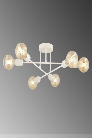 MNZ-Spider Cross لعبة الرياضة الحديثة مصباح السقف أبيض غرفة المعيشة - المطبخ - غرفة النوم 6 قطع شاندلي (بدون كتيبه) börümcek6- - Fer Avize