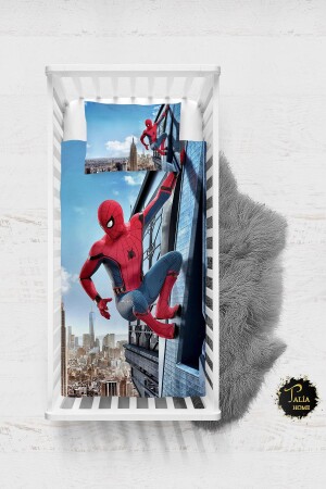 MNZ-Spiderman Spider-Man نمط طفل غطاء غطاء غطاء مع الأوراق TLABN-102 - Talia Home
