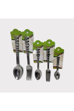 مجموعة من قعة مينيز (MNZ-Spoon Fork Set) 30 قطعة قلب (عشاء قاشق مينيز - حلوى قاشق مينيز و قاشق شاي) - Vera Hediyelik Eşya