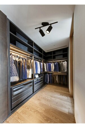 MNZ-Spoti تصميم حديث اللون الأسود (الضوء الأبيض) الفضاء المضيء مقهى - المطبخ 2 قطع الشنابل SPOTİİİ12 - Fer Avize