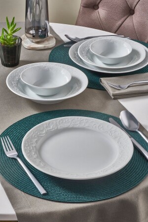 فرع MNZ-Spring 18 قطعة عشاء مجموعة لـ 6 أشخاص PR. 0000000000000BHD18Y100 - Güral Porselen