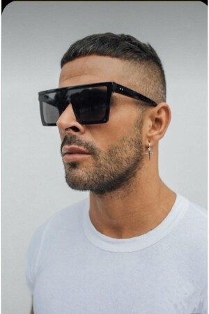 MNZ-Square كبيرة النظارات الشمسية للرجال السوداء الوصف الأسود3 - GICIKAKSESUAR