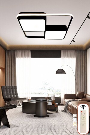 موديل MNZ-Square LED شمعية، 3 ألوان مضيئة شمعية السقف الحديثة مع مرموق عن بعد، غرفة المعيشة، مكتب شمعية 1004 - Ledmi Lighting