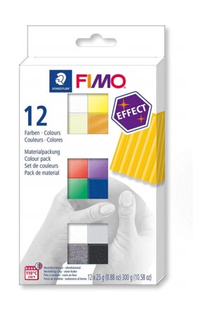 MNZ-Staedtler Fimo Effect Polymer Clay Set 12 لون. 8013 C12-1 - Fımo
