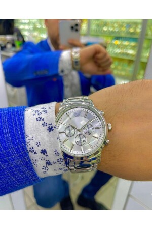 ساعة يد الرجال من فولاذ MNZ-Stainle Strap Silver ÇENÇEN01002 - ÇENÇEN