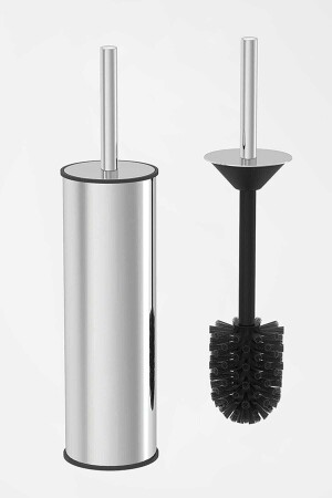 MNZ-Stainless Chrome WC Toilet Brush فضة غطاء ذكي غطاء فرشاة المرحاض krmfrca1011545 - Voltmar