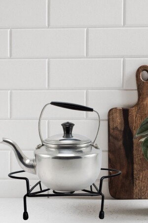 MNZ-Stainless Fireproof Black Metal Round Footed Trivet للطاحونة الشاي - Kitchen Store